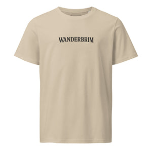 Sand-colored Classic Wanderbrim T-shirt with black logo on front.